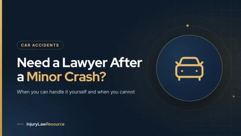 Do you need a lawyer after a minor car accident: guide cover with a car icon