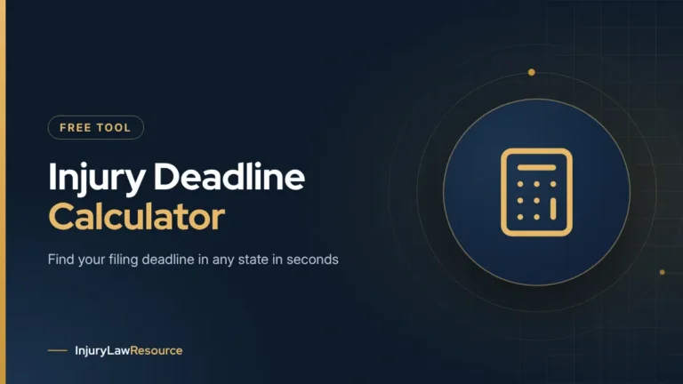 Personal injury deadline calculator: free tool cover with a calculator icon